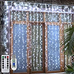 Led завеса 200 лампички 2 х 3 метра бяла светлина за витрини, офиси, къщи/светеща декорация9