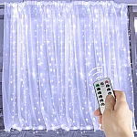 Led завеса 200 лампички 2 х 3 метра бяла светлина за витрини, офиси, къщи/светеща декорация5