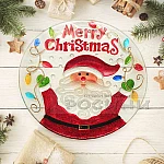 Стъклено коледно плато, чиния със стойка 28 см.1