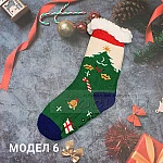Коледни термо чорапи с пух дамски6