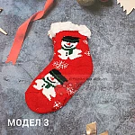 Коледни термо чорапи с пух детски3