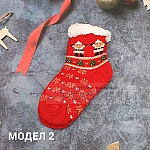 Коледни термо чорапи с пух детски2
