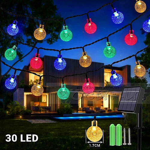 Соларни LED Лампи Мини крушки 5м 30 светлини