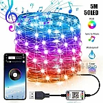 LED лампички USB с приложение за телефон 5м 50 лед светлини
