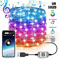 LED лампички USB с приложение за телефон 5м 50 лед светлини