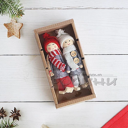 Коледни малки Кукли 2бр 12см