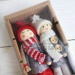 Коледни малки Кукли 2бр 12см1