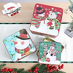 Коледни метални квадратни кутии за сладки, подаръци комплект 3 броя2