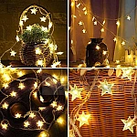 LED лампички за елха или декорация Звезда верига 20 светлини цветни6