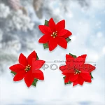 Коледна звезда с клипс 3бр на картон Ø13 см