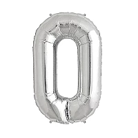 Балон цифра 0 Сребро 80см.