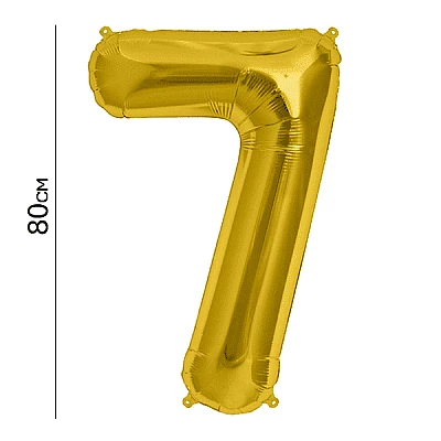 Балон цифра 7 Злато 80см.