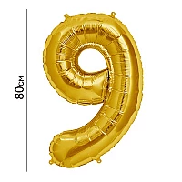 Балон цифра 9 Злато 80см.