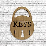  Дървена закачалка за ключове "Keys"/поставка за ключове